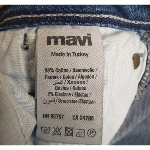 Mavi Adriana distressed mid rise skinny ankle jean raw hem size 25 - Picture 11 of 16